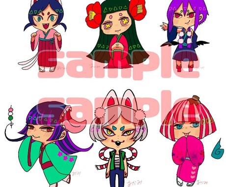 ミニキャライラスト描きます 似顔絵やあなたをイメージした雰囲気のキャラもかけます イメージ1