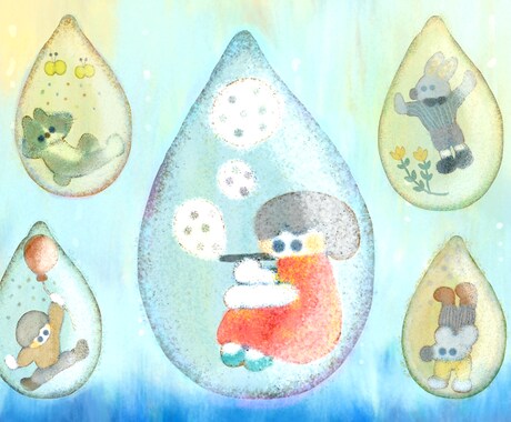 絵本のようなカットイラストや季節の絵などを描きます SNSのアイコンやヘッダー・Webサイト・動画・物語の挿絵に イメージ2
