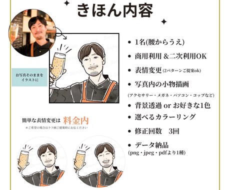 商用利用OK◎優しい雰囲気の似顔絵アイコン描きます ◾️ビジネスアイコンや名刺におすすめ◾️お仕事線画イラスト イメージ2