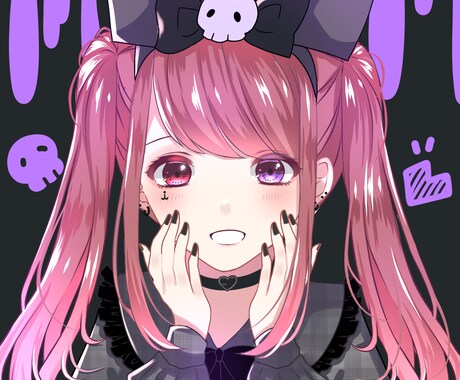 SNS用アイコンかきます 大人かわいい、パキッとしたイラスト好きな方 イメージ1