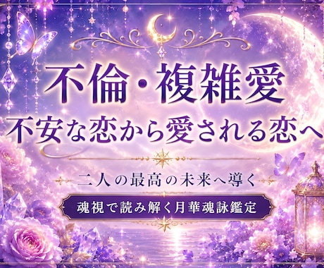 不倫・複雑愛。あの人の本音と本気度を占います お相手の本音・本気度・今後の流れ等を魂視で丁寧に読み解きます イメージ1