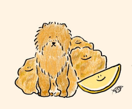 ワンちゃんと飼い主様の好きな食べ物を描きます 犬好き管理栄養士が描く食べ物と犬 イメージ2