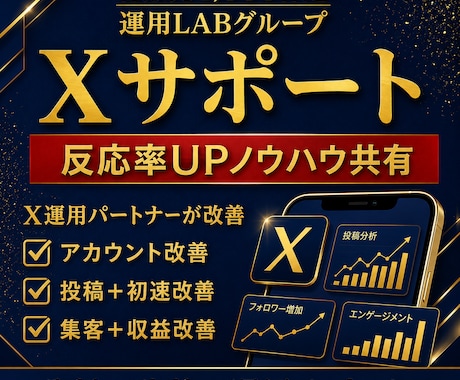 X運用パートナーが改善サポートします 診断改善7日、集客改善14日、収益改善30日(画像作成付き) イメージ1