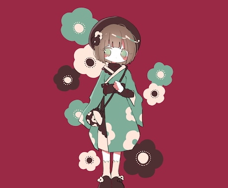 飾りたくなる4頭身デフォルメイラスト描きます おしゃれでキュートなイラストに仕上げます イメージ1