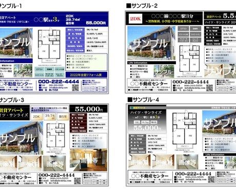賃貸アパート用のマイソクを【5物件】作成します 既製20プランを元に作成する「セミ・オーダー」で安く・早く！ イメージ2