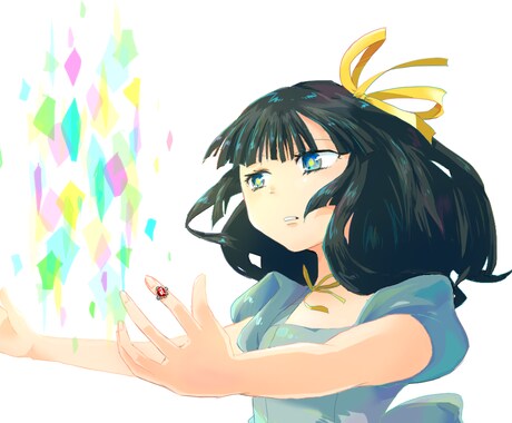 キラキラ硝子のような綺麗な色のイラスト描きます イメージ1