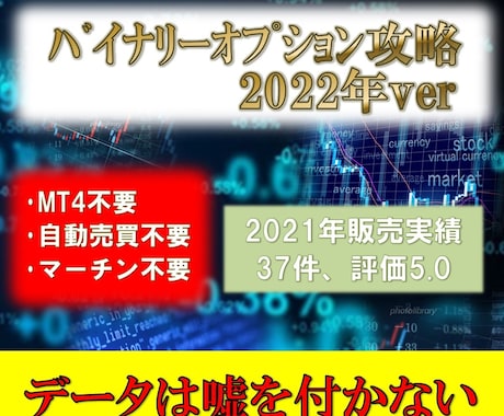 チャート不要のバイナリー手法を伝授します ☆★☆大人気の2022年Verです☆★☆ イメージ1