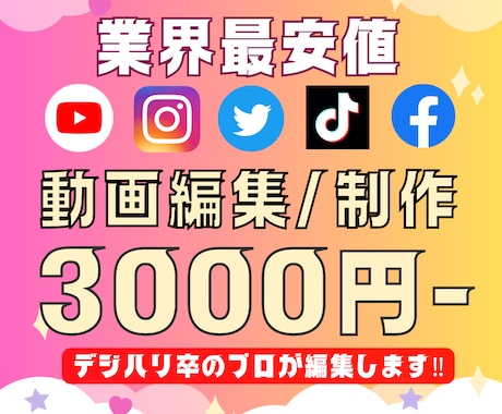 動画制作のプロがあなたの動画を編集します 【デジタルハリウッド卒】TikTokやYouTubeもOK！ イメージ1