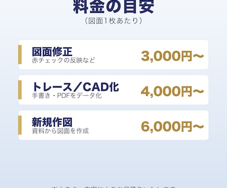 AutoCADで図面修正・トレース・作図します 現役一級建築士が、正確・丁寧に図面作成します イメージ2
