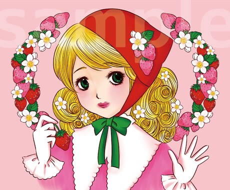 どこか懐かしい少女イラスト作成いたします 少女漫画風・昭和レトロ・大正ロマンお好きな方 イメージ2