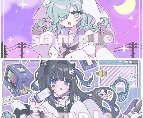 可愛いオリジナルイラストを制作いたします アイコンや動画用、MVなどにご活用ください！ イメージ2