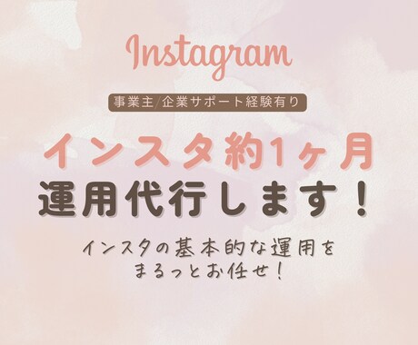 インスタグラム約1ヶ月運用代行します ＼いいね周り込みでこの価格／インスタの基本的な運用をお任せ♪ イメージ1
