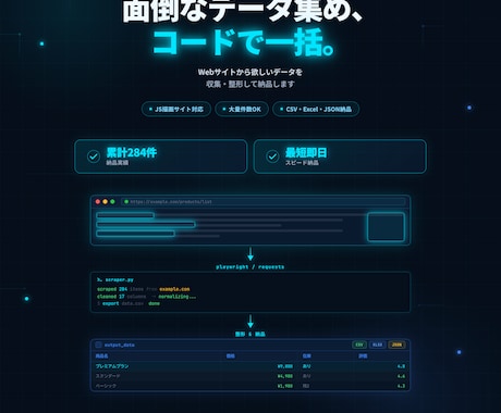 スクレイピング・データ収集/整形納品します 面倒なデータ集め、コードで一括収集・整形します イメージ1