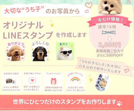 写真からオリジナルLINEスタンプを制作します 今だけ2,000円！実績掲載で500円OFF イメージ1
