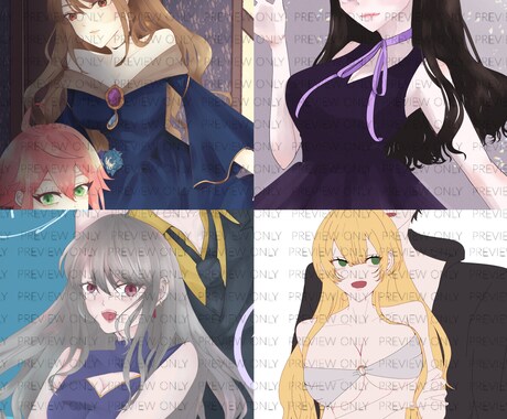 TRPG等の立ち絵イラストを描きます 可愛い女の子巨乳スタイルの良い子が得意！それ以外も募集中 イメージ2