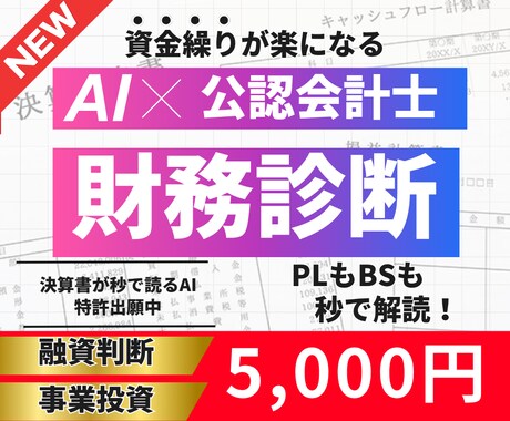 現役の公認会計士が財務診断とアドバイスします 最新の財務診断AIと公認会計士が決算書診断しアドバイスします イメージ1