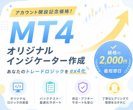 特別価格MT4のオリジナルインジケーター作成します あなたのトレードロジックをサインツールにします。 イメージ1