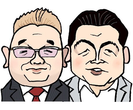 おふたり並んだ似顔絵画像データをお描し作りします 恋人、夫婦、親友などでご活動のコンビのプロフィール画像に イメージ2