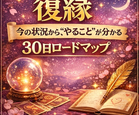 今やる事が分かる【復縁】30日ロードマップ作ります 迷いを“行動”に変える30日やることやめることが一瞬で分かる イメージ1