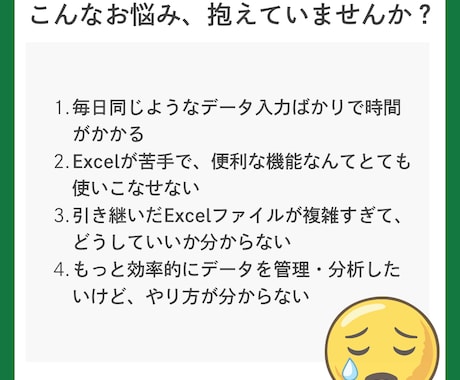 Excelフォーマットで、業務を効率化します Excel業務のお悩み、解決します！ イメージ2