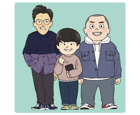 ポップなデフォルメで全身似顔絵を描きます 「らしさ」をいっぱい詰め込んだ、唯一無二の似顔絵です！ イメージ2