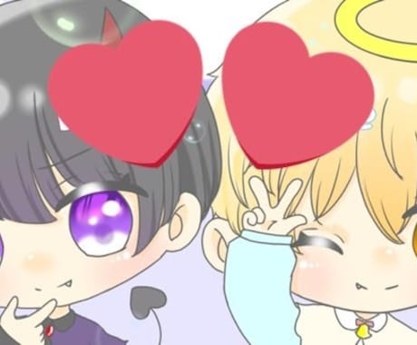 ゲーム用のアイコン、かわいいカップル画像作成します YouTubeアイコン、ヘッダーorカップルアイコン作成 イメージ2