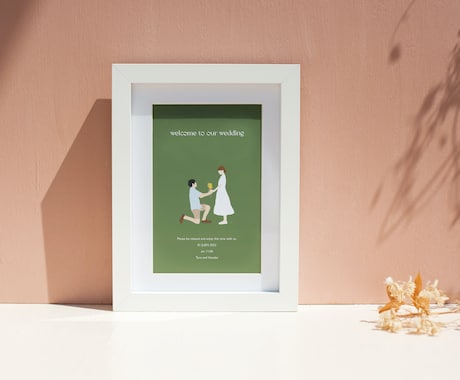結婚式のウェルカムボードに使えるイラスト描きます 思い出の写真を、雰囲気のある手書きイラストに♩ イメージ2