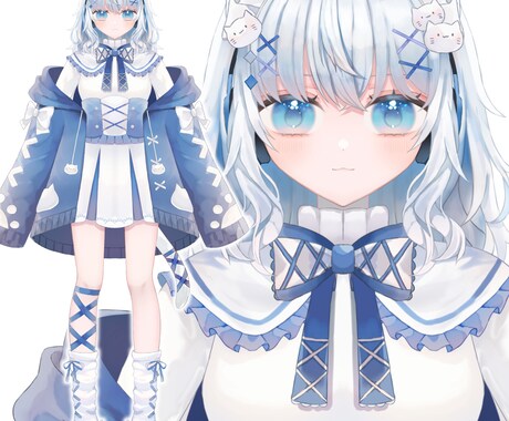 表情差分16種類付き！パーツ分け立ち絵制作します Live2D/VTuberなど！商用利用&キャラデザ込み！ イメージ1