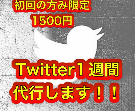 Twitter1週間代行致します こちらは初回の方のみご購入お待ちしております。 イメージ1