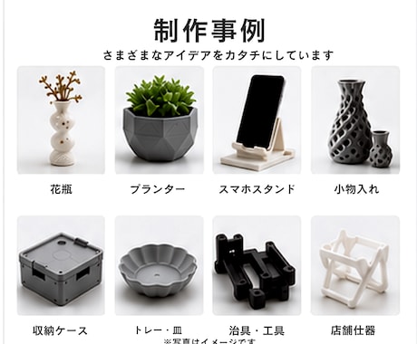 データなしOK！ラフから実用品を3Dプリントします ラフや写真から設計・造形まで送料無料で丁寧に対応します。 イメージ2
