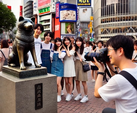 渋谷・ハチ公前の思い出をプロカメラマンが撮影します 渋谷の象徴、ハチ公前での特別な瞬間を美しく残します！ イメージ1