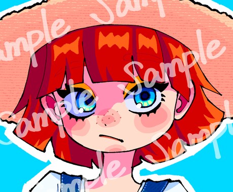 ポップな女の子のイラスト描きます SNSアイコン用のオリジナルイラストを作成します イメージ2