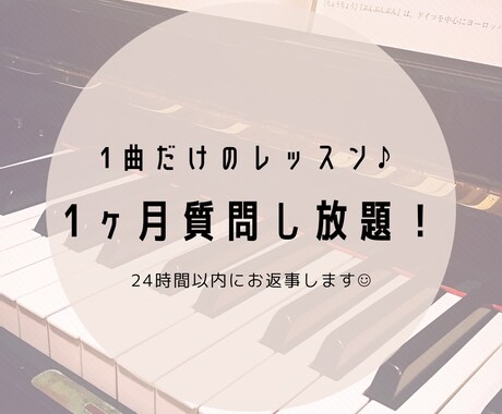 1ヶ月間ピアノのレッスンをします 忙しくてもOK！1ヶ月間何度でもお返事します！ イメージ1