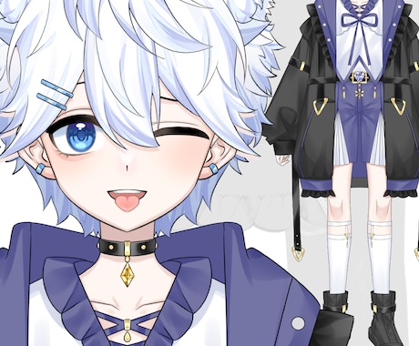 先着1名！イケメン男性Vtuberモデル制作します 著作権譲渡！修正無制限！表情８つ！企業並カスタムlive2d イメージ2