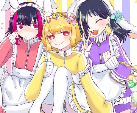 立ち絵、キャラクターイラスト、一枚絵描きます 10代の男女を描くのが得意！ポップな色合いで目を惹きます！ イメージ1