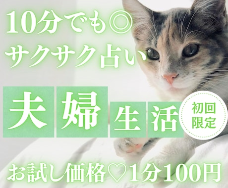 10分1000円！夫婦の相性と本音を占います 【7月末まで♡初回限定】1分200円→100円｜短時間OK イメージ1