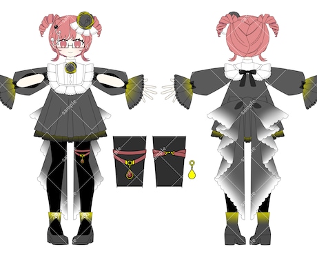 可愛いに特化！キャラクターの豪華衣装デザインします ゴスロリ、ふわふわイラスト。デザイン画の制作お任せください！ イメージ2