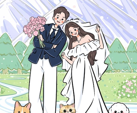 オリジナルキャラ風イラスト描きます SNSアイコンや結婚式にも大人気！／ イメージ1