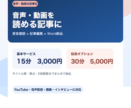 音声・動画を読める記事に整えます イメージ1