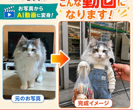 ペットの写真からAI動画を制作します イメージ1