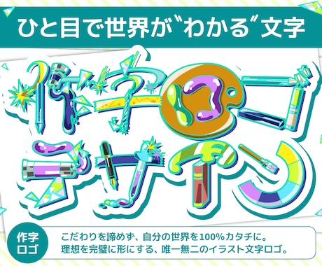 イラストで文字を作る、個性あふれるロゴを作ります イメージ1