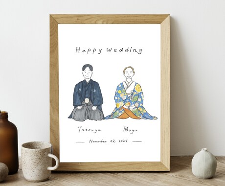 カップルイラストや家族の似顔絵、アイコンを描きます ウェディングや家族写真など大切な人との思い出 イメージ2