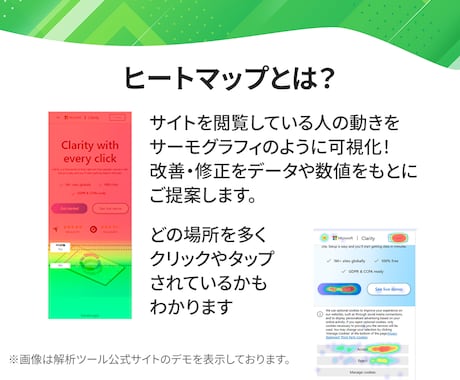 WEBサイトのヒートマップ解析をします WEBサイト（LP・HP）の課題を探します！ イメージ2