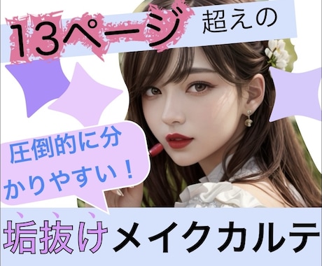 黄金比による整形級！垢抜けメイクカルテを作成します 【実績作り中】実績15件到達までの特別価格でご提供！ イメージ1