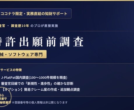 機械、ソフトウェアの特許出願前調査をします イメージ1