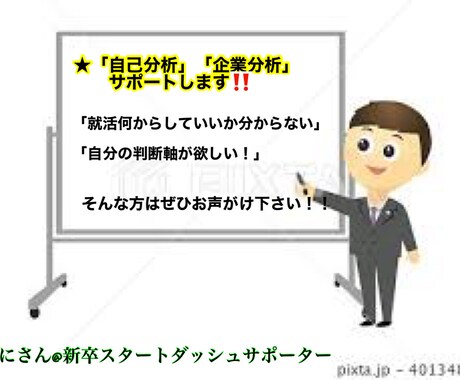 就活の自己分析をサポートします 「会社選びの軸」「自己分析の方法」などを情報提供 イメージ1