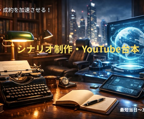 集客を加速！YouTube・物語シナリオ執筆ます コンクール受賞の感性×ITの論理的思考で離脱させない構成を イメージ1