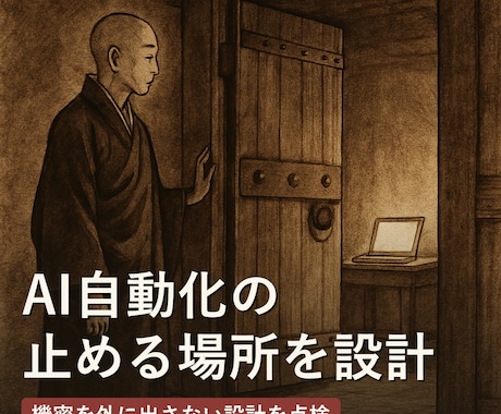 AI自動化の安全設計をレビューします 誤送信・消しすぎ・情報漏えいを「作る前・壊す前」に防ぐ イメージ1