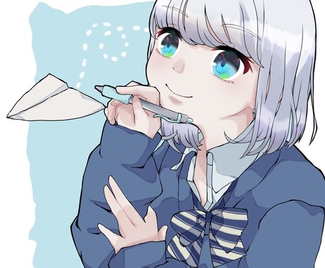 SNS用にオリジナルイラスト描きます キャラクターの顔をメインにしたイラストです イメージ2
