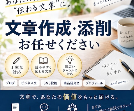 あなたの文章、読みやすく伝わる文章に仕上げます イメージ1